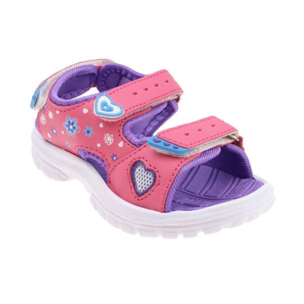 Capelli New York Girl's Printed Sport Pink Sandals